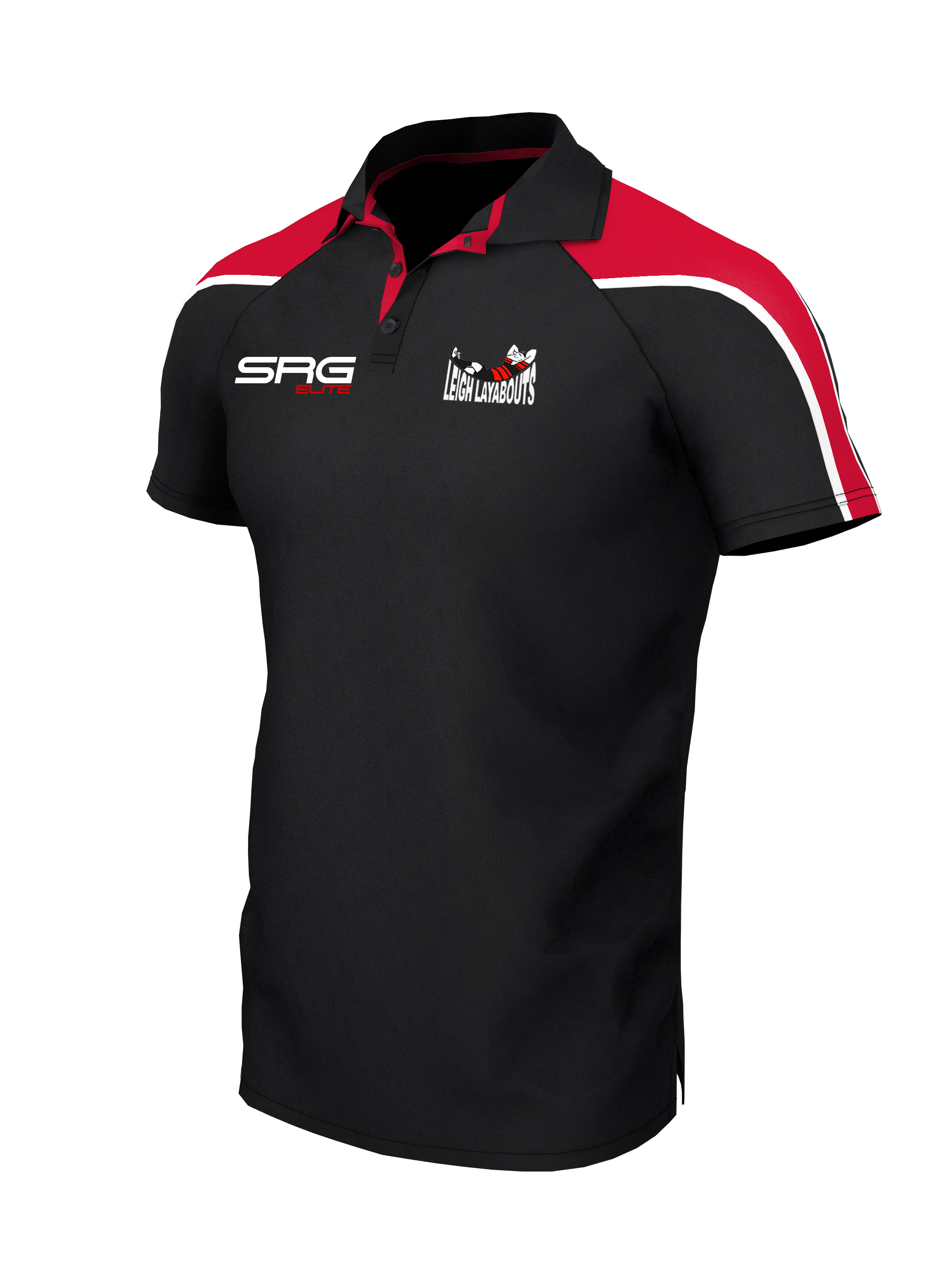 Layabouts Unisex Polo Shirt – Black/Red | SRG Elite