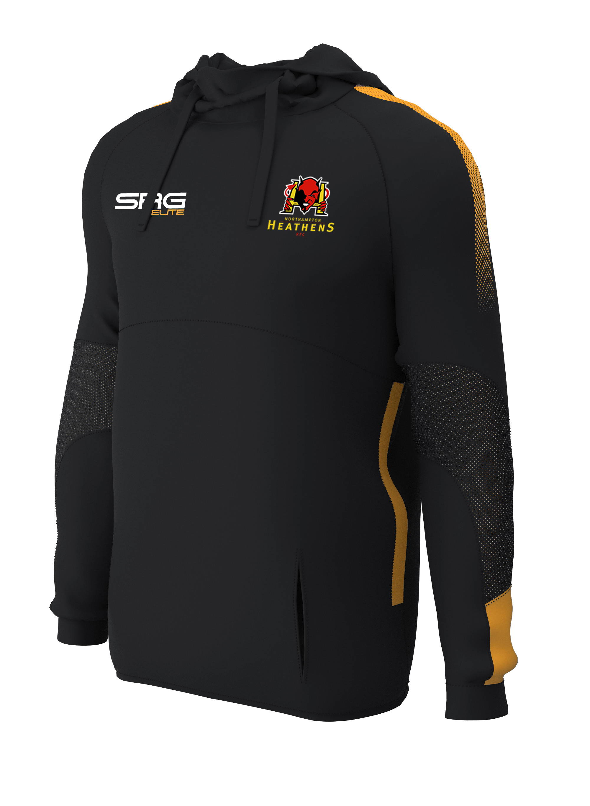 Northampton Heathens RFC Edge Pro Poly Hoody Black/Amber SRG Elite