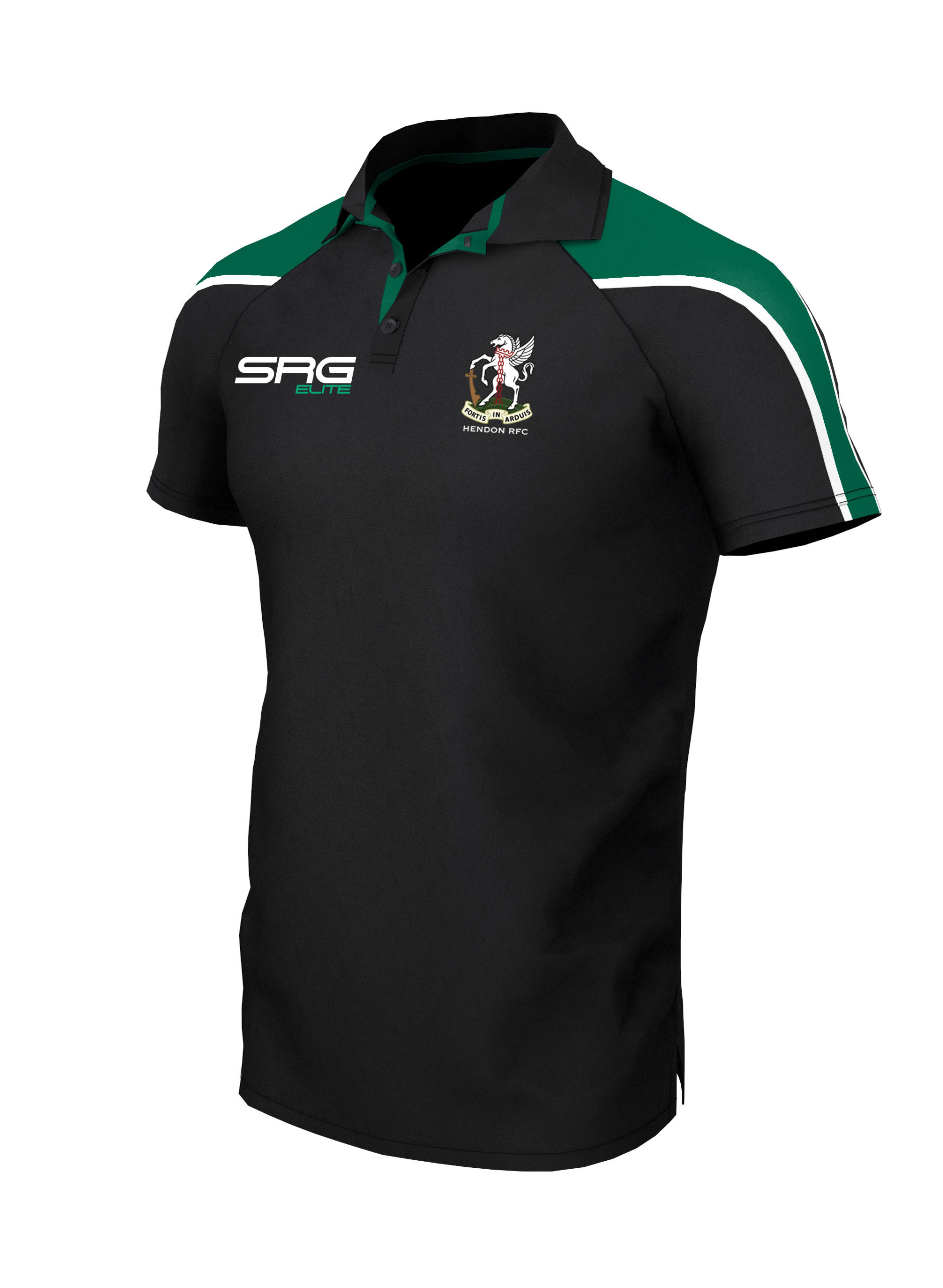 Hendon RFC Unisex Polo  Shirt  Black Emerald SRG Elite
